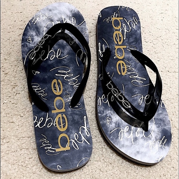 bebe Shoes - 🆕🔥RARE BEBE SUPER CUTE FLIPFLOPS/BLACK&BEBE IN BLING SILVER MULTICOLORED INSOL